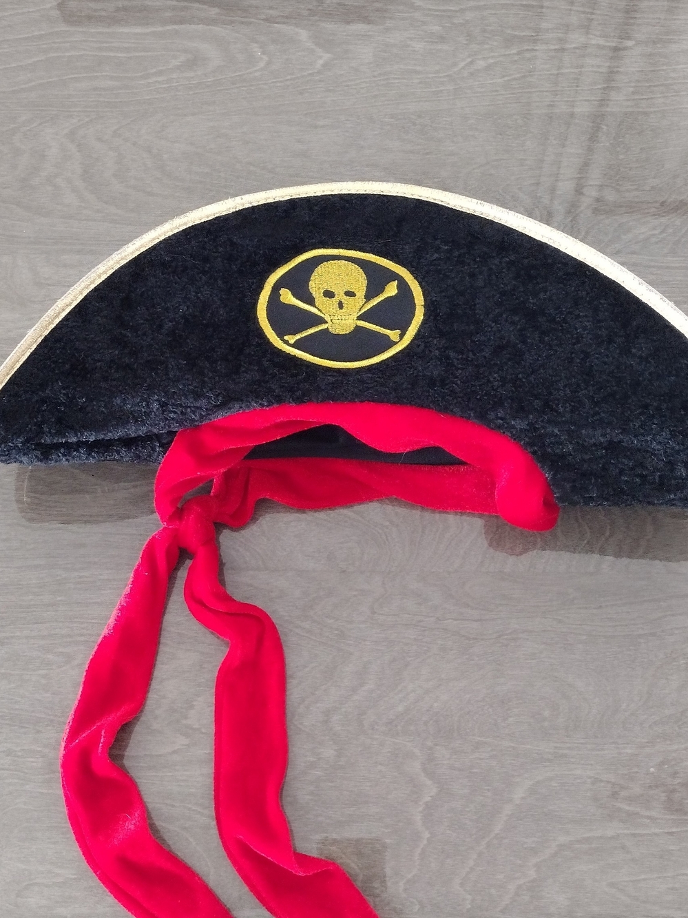 Pirate Hat for Halloween Costume - Black and Red